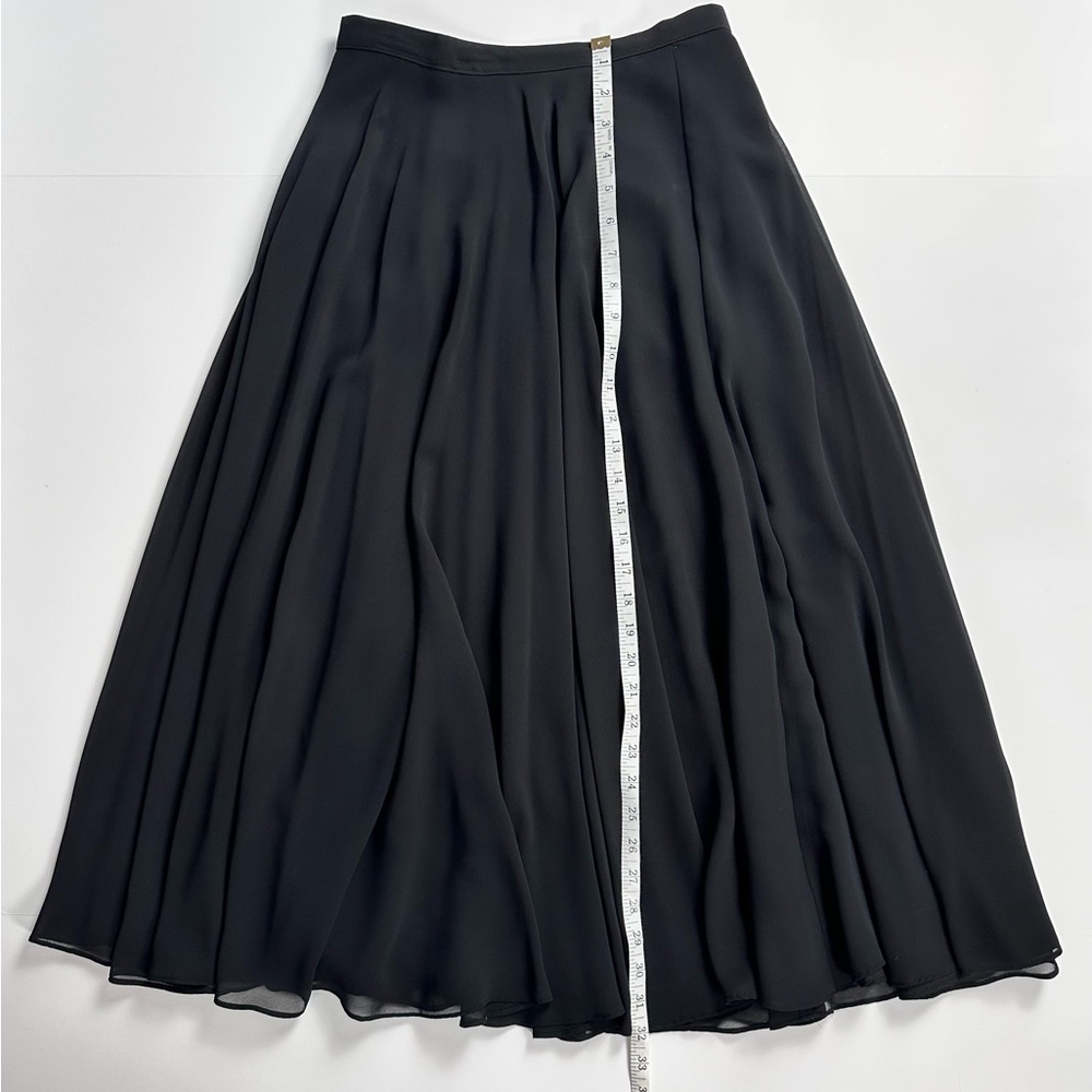Vintage A.J. Bari by Kay Unger Chiffon Midi Skirt Black 6 S/XS Made in Korea - Picture 8 of 9